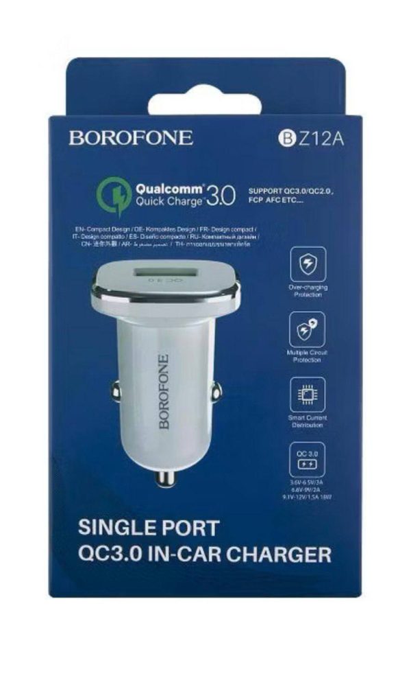 Автомобильное зарядное устройство BOROFONE BZ12A QC 3.0