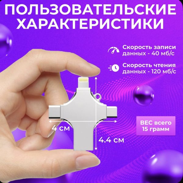 Флеш карта 128 ГБ памяти + 4 в 1 — изображение 2
